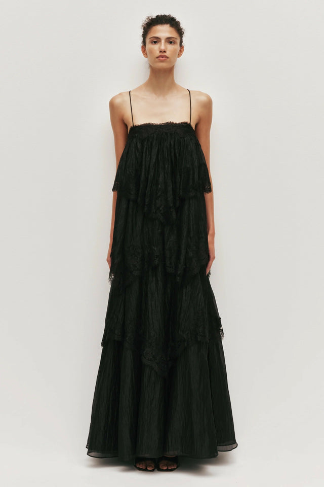 Aje Ophelia Lace Gown Black