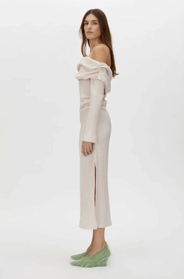 Camilla And Marc Shaw Off Shoulder Dress in Ice Pink