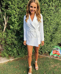 White Blazer Jumpsuit - 6 / White - Dresses