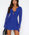 White Fox Boutique Falling to Pieces Dress in Azure - 6 / Blue - Dresses