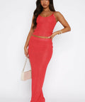 Whitefox Boutique Red Sequin Maxi Set - 6 / Red - Outfit Sets