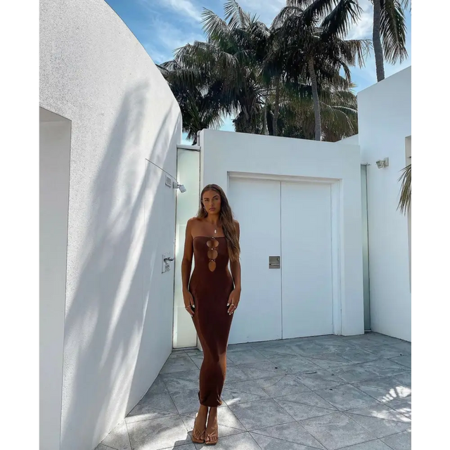 Whitefox ’Your Peace’ Midi - OS / Brown - Dresses