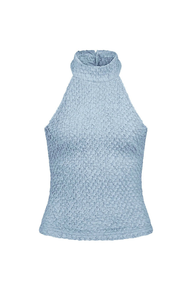 With Harper Lu Baby Blue Textured Halter Set - Outfit Sets