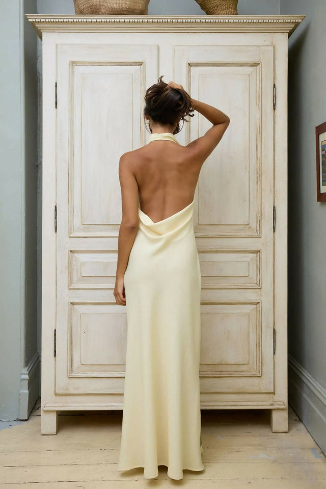 With Harper Lu Cowl Slip Dress Iris Floral - Dresses