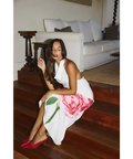 With Harper Lu Cowl Slip Dress - White Rose - Print / 10 - Dresses