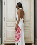 With Harper Lu Cowl Slip Dress White Rose - 6 / Print - Dresses