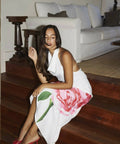 With Harper Lu Cowl Slip Dress White Rose - 6 / Print - Dresses