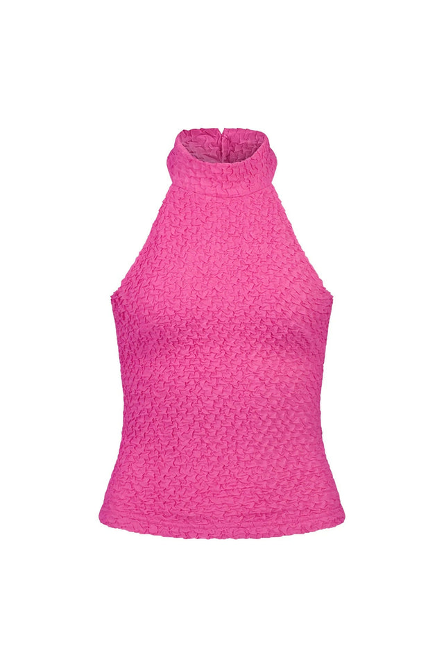 With Harper Lu Fuchsia Texured Halter Set - Outfit Sets