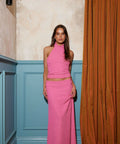 With Harper Lu Fuchsia Texured Halter Set - Outfit Sets