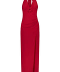 With Harper Lu Halter Maxi Dress Cherry Red Rose Size AU 8 - 8 / Red - Dresses
