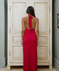 With Harper Lu Halter Maxi Dress Cherry Red Rose Size AU 8 - 8 / Red - Dresses