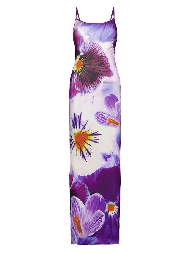 With Harper Lu Indigo Blossom Midi Dress - 8 / Indigo - Dresses
