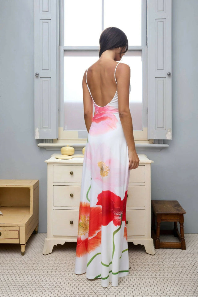 With Harper Lu Low Back Citrus Poppy Maxi Dress - Dresses