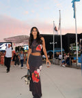 With Harper Lu Mesh Tank & Skirt Set| Black Floral - 6 / Multi - Outfit Sets