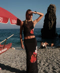 With Harper Lu Mesh Tank & Skirt Set| Black Floral - 6 / Multi - Outfit Sets