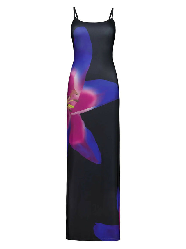 With Harper Lu Midnight Lily Floral Slip - 8 / Multi - Dresses