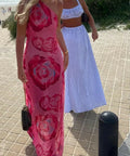 With Harper Lu One Shoulder Sheer Maxi in Pink Rose - 8 / Pink - Dresses