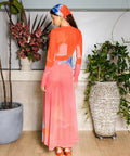 With Harper Lu Panel Maxi Dress Mesh Contrast Poppy Size 10 & 12 - Dresses
