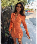 With Jéan Andy Dress - 6 / Orange - Dresses