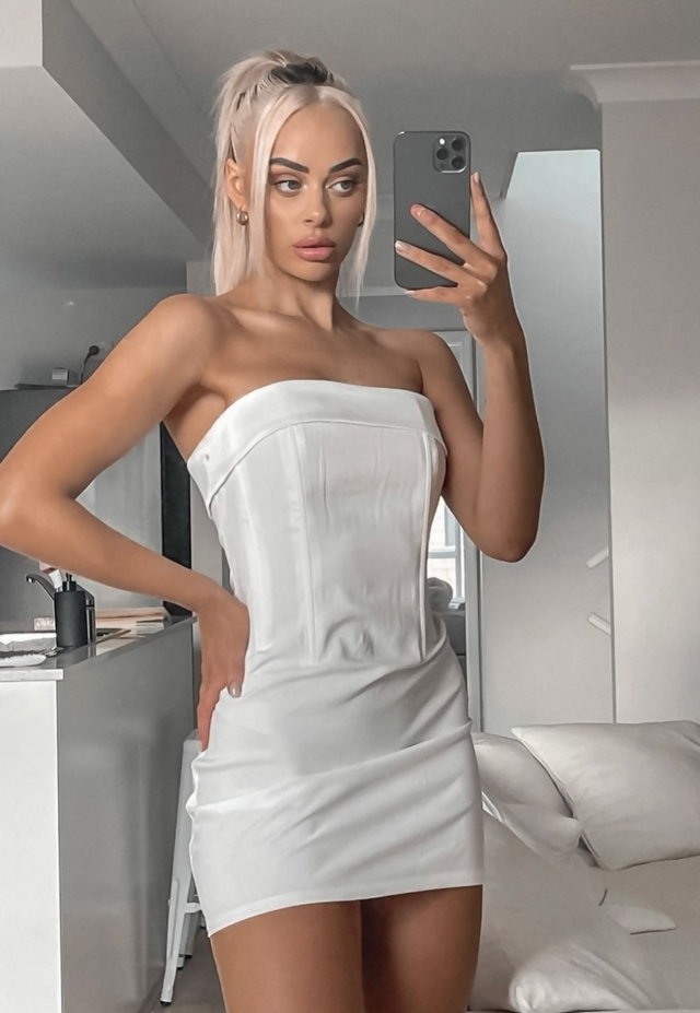 With Jean Chloe Corset Dress White - 6 / White - Dresses
