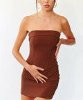 With Jean Corset Mini Brown - 8 / Brown - Dresses