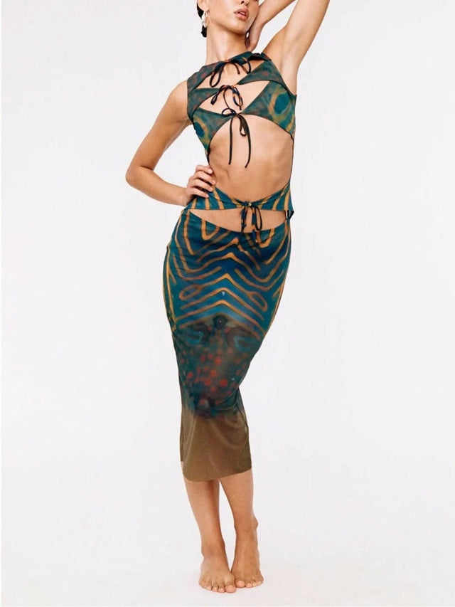 With Jean Paloma Dress - 10 / Multi - Dresses