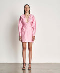 Wynn Hamlyn Zoe Mini Dress in Baby Pink - 10 / Pink - Dresses