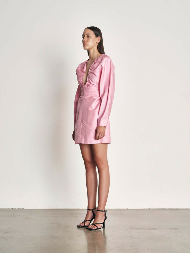 Wynn Hamlyn Zoe Mini Dress in Baby Pink - 10 / Pink - Dresses