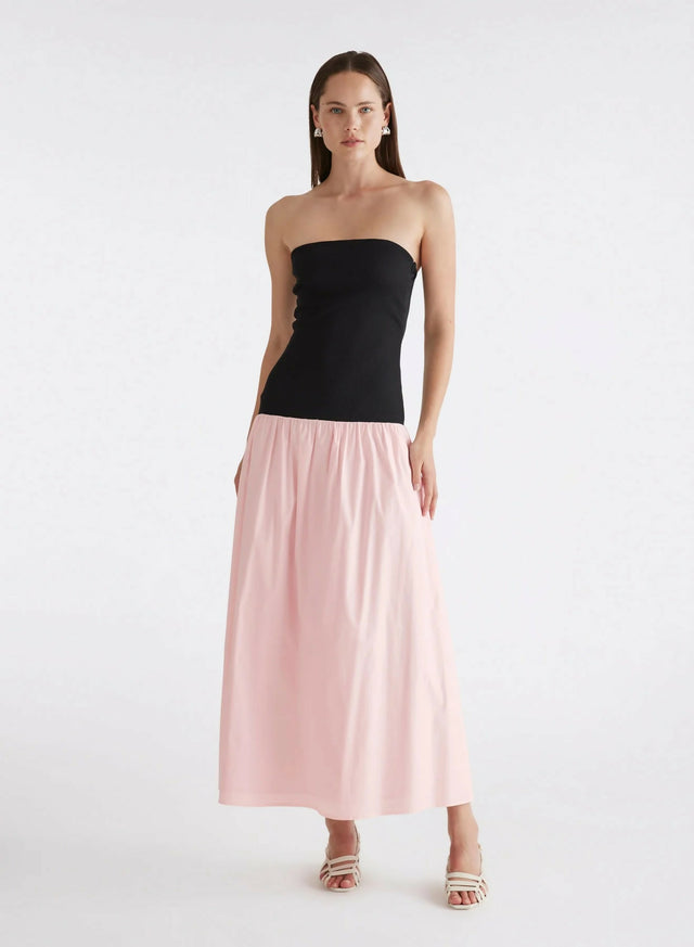 Anna Quan Amyra Strapless Midi Dress Peony Pink