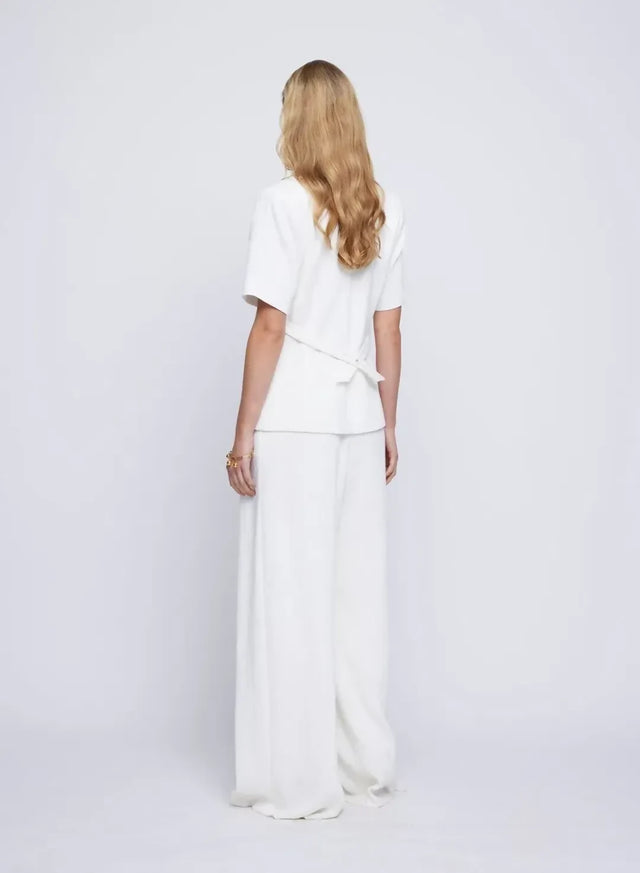 Anna Quan Kathleen Jacket And Matteo Pants Set In Carta