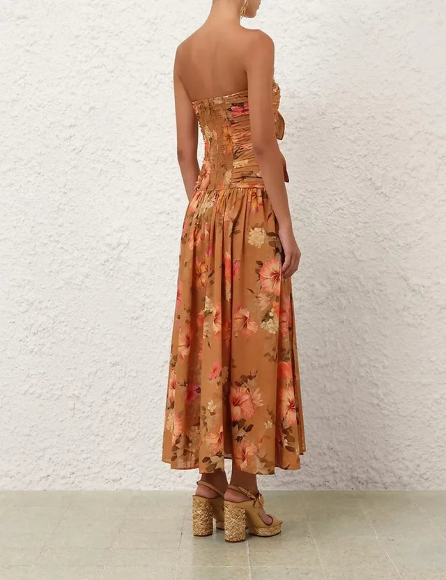 Zimmermann Mahon Tie Front Midi Dress
