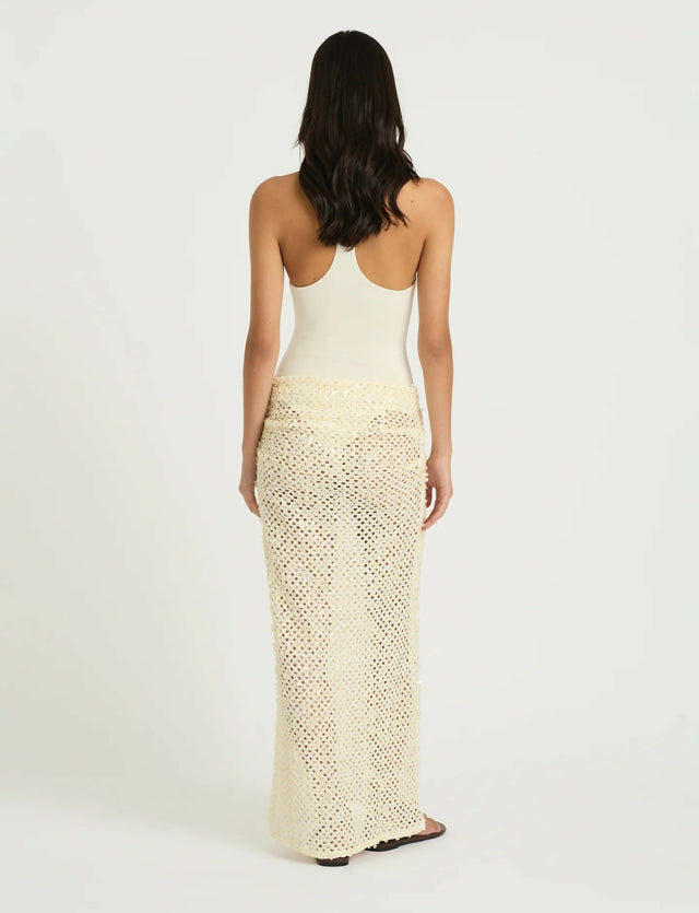 Benni Ariel Maxi Dress Shell White Size 8
