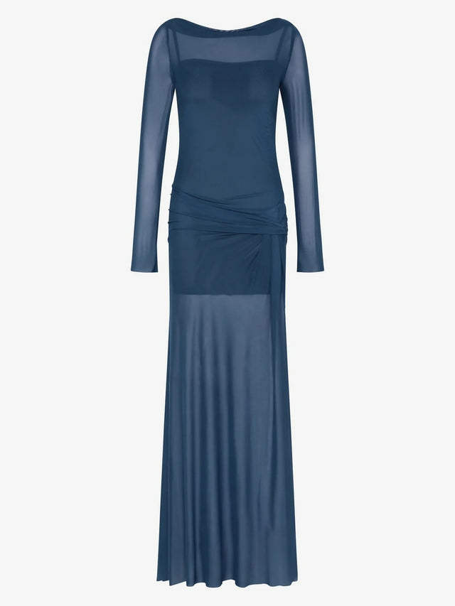 Bec & Bridge Marabou Long Sleeve Maxi Dress