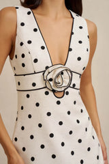By Johnny Florentina Polka Mini Dress - Oat Black view 2