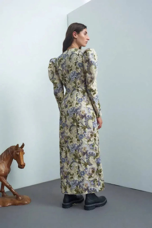 Alemais Phillipa Puff Sleeve Midi Dress