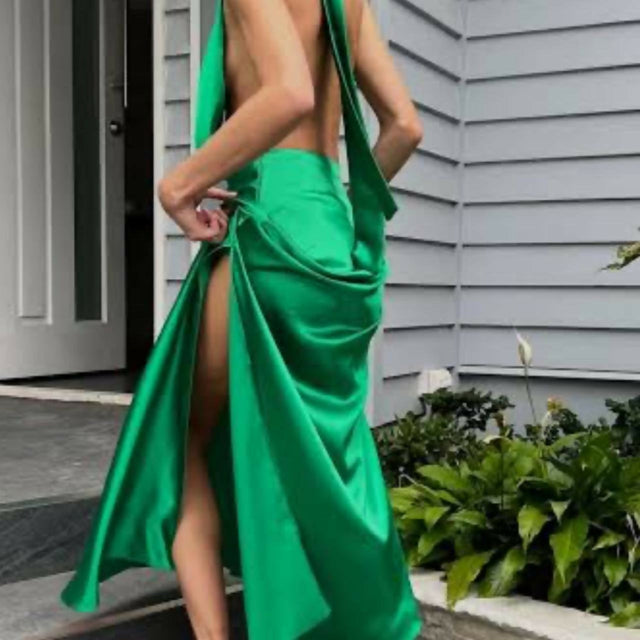 YLD Design Halter Gown Green - 8 / Green - Dresses
