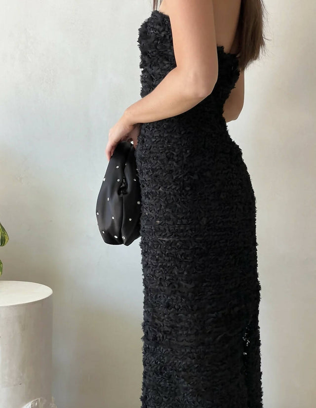 YLD Design Strapless Ruffle Maxi Dress in Black - 8 / Black - Dresses