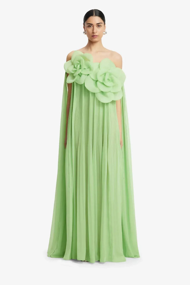 Leo Lin Jaclyn Draped Floor Length Dress