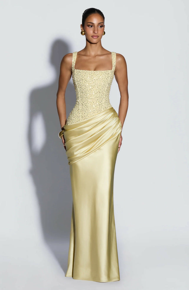 BABYBOO Alexandria Maxi Dress Lemon