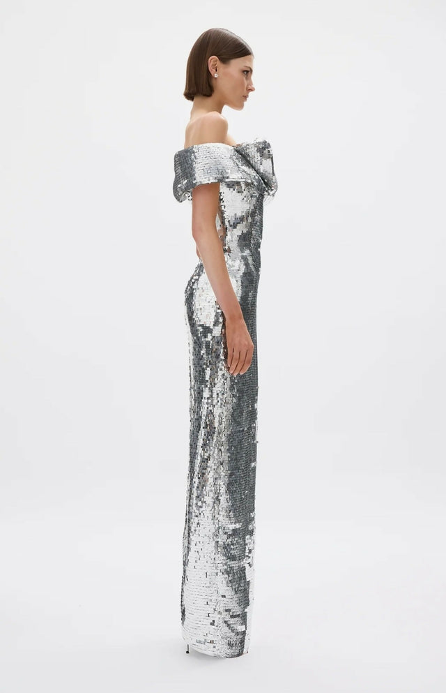 Rachel Gilbert Tamzin Gown in Silver