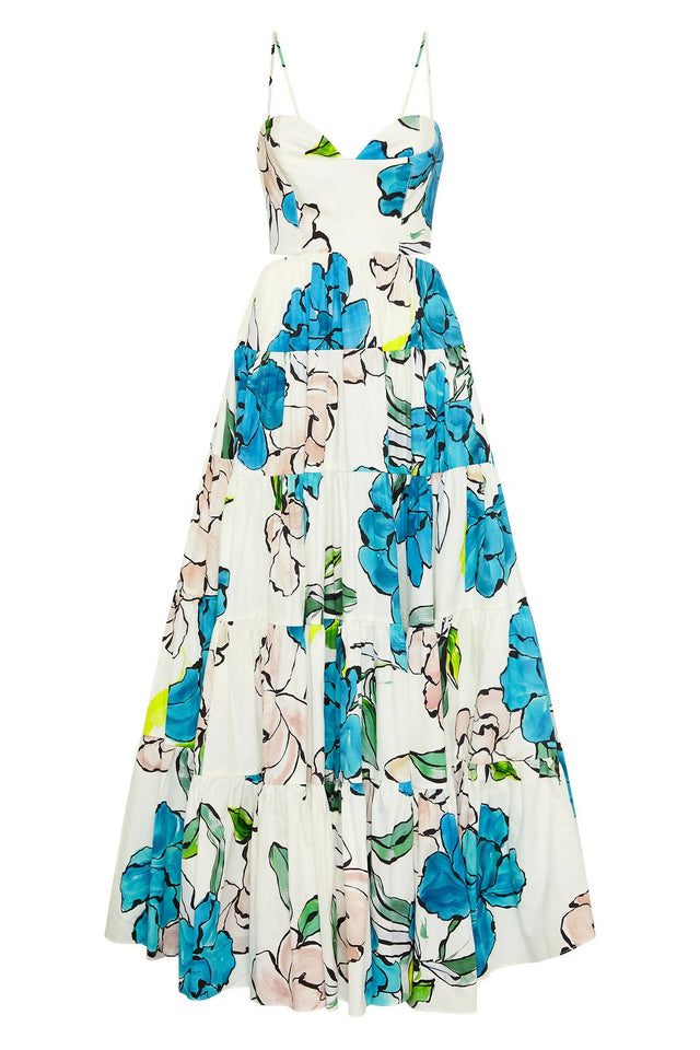 Aje Botanical Tiered Midi Dress