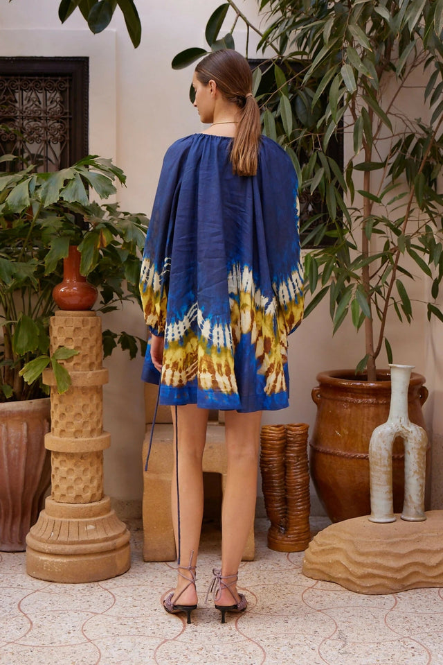 Alemais Martine Printed Ramie Mini Dress