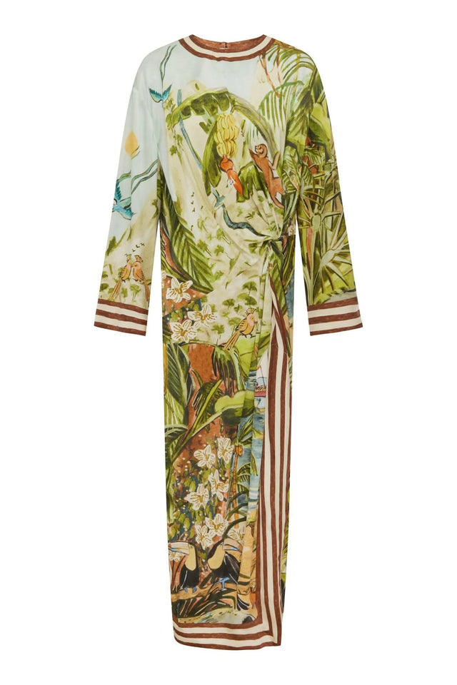 Alemais Toucan Tango Silk Midi Dress