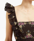 Zimmerman Black Allia Floral Cross Stitch Maxi Dress - Dresses