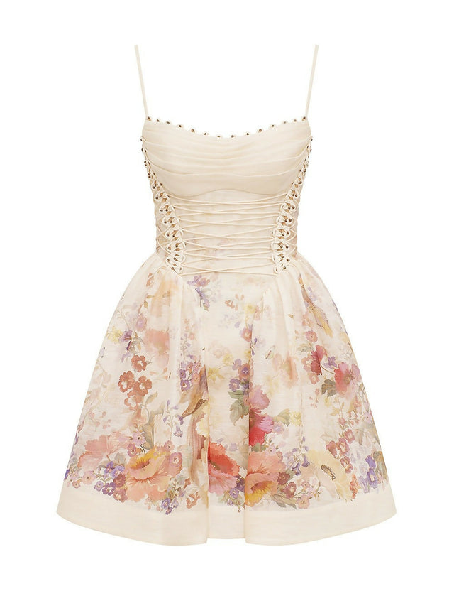 Zimmermann Alchemy Beaded Mini Dress Cream Multi Floral Size / AU 8 - 8 / Floral - Dresses