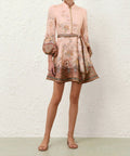Zimmermann Alchemy Button Mini Dress - 12 / Floral - Dresses