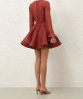 Zimmermann Alchemy Peplum Mini Dress Lipstick Size / AU 8 - 8 / Red - Dresses