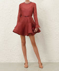 Zimmermann Alchemy Peplum Mini Dress Lipstick Size / AU 8 - 8 / Red - Dresses
