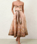 Zimmermann Alchemy Structured Midi Dress Pink Paisley Size / AU 8 - 8 / Pink - Dresses