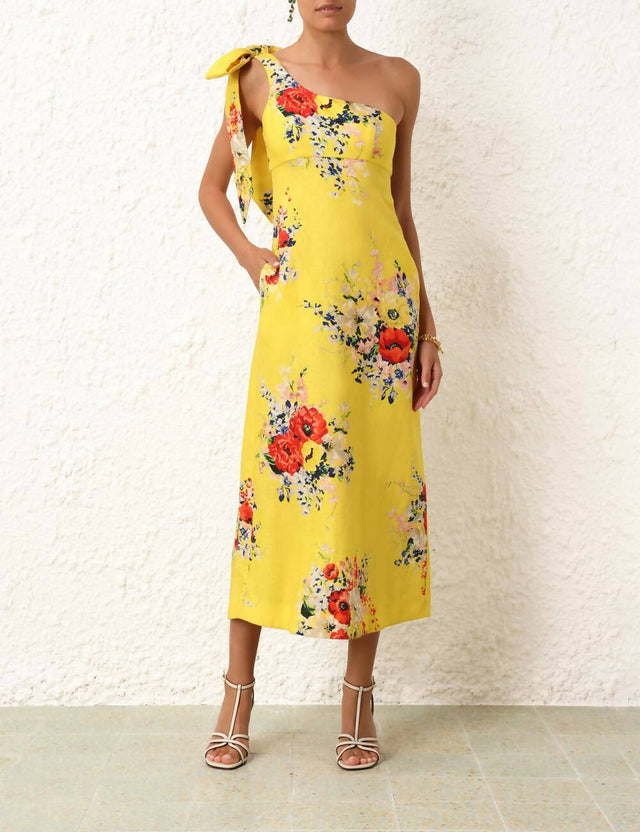 Zimmermann Alight Asymmetric Midi Dress - Dresses